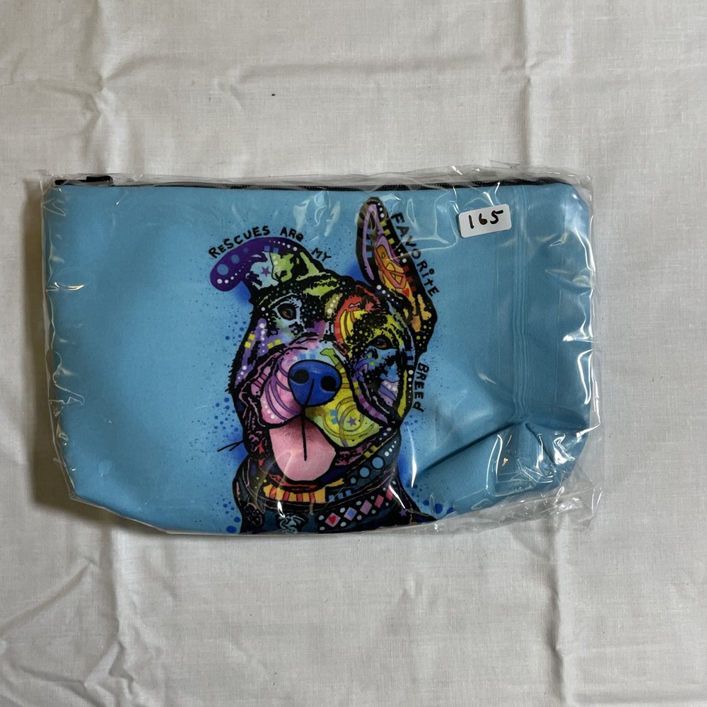 The Pouch Rescues Are My Favorite Breed NWT Dog Art Makeup Bag Cosmetic Pouch